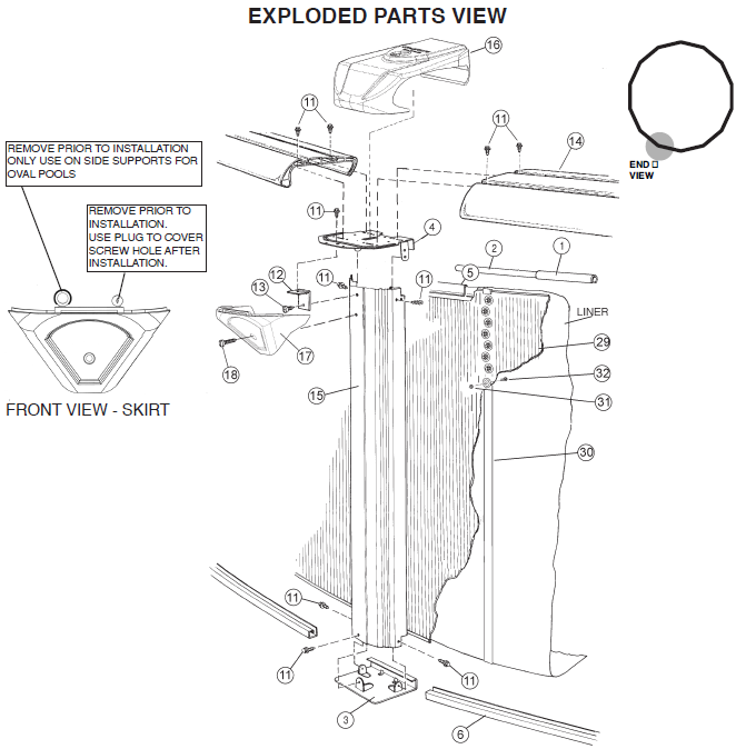 12' Round 52" Embassy Royal Sands Parts Reorder